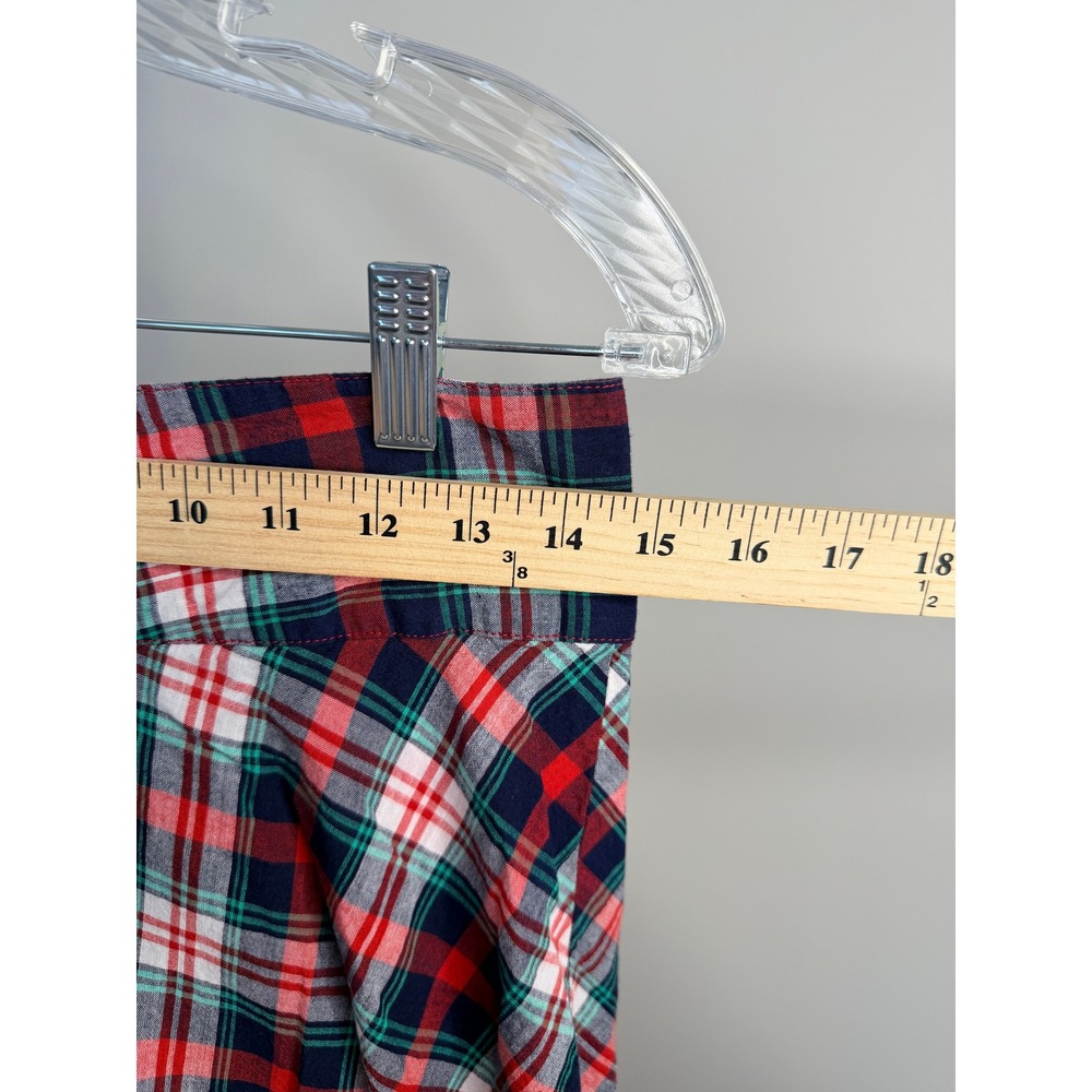 Solitaire Plaid Floral Butterfly Tiered Maxi Skirt Red Navy Blue Boho Ruffle M - Picture 4 of 7